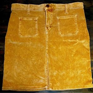 Golden Corduroy Skirt Vintage Y2K